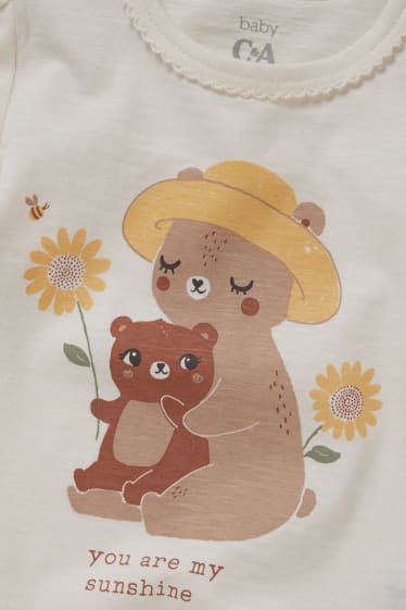 Baby Mädchen - Multipack 3er - Baby-Kurzarmshirt - cremeweiss