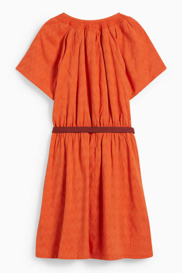 Kinder - Kleid mit Gürtel - orange