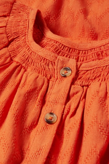 Dětské - Šaty s páskem - oranžová