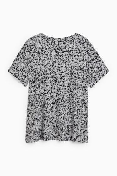 Femmes - T-Shirt - à pois - noir / gris