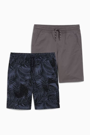 Kinder Jungen - Multipack 2er - Shorts - dunkelgrün / dunkelblau