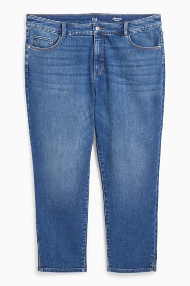 Women - Cropped jeans - mid-rise waist - LYCRA® - blue denim