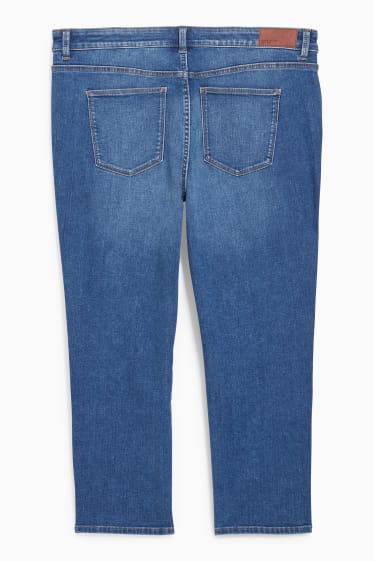 Women - Cropped jeans - mid-rise waist - LYCRA® - blue denim