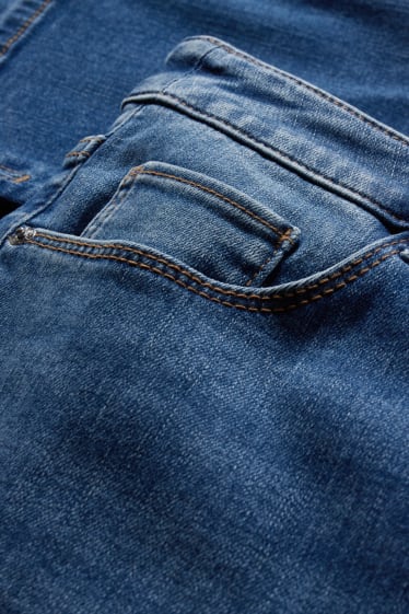 Women - Cropped jeans - mid-rise waist - LYCRA® - blue denim