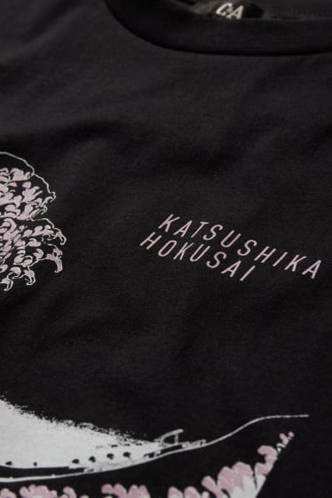 Donna - T-shirt - Katsushika Hokusai - nero