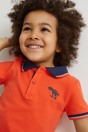 Children - Multipack of 3 - dinosaur - polo shirt and 2 short sleeve T-shirts - blue