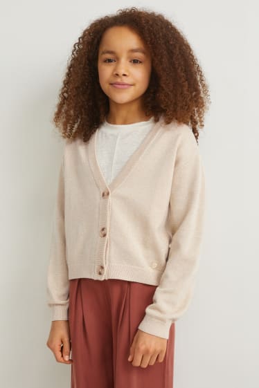 Kinder - Strickjacke - beige