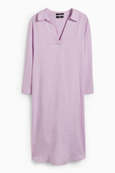 Donna - Vestito di lino - viola chiaro