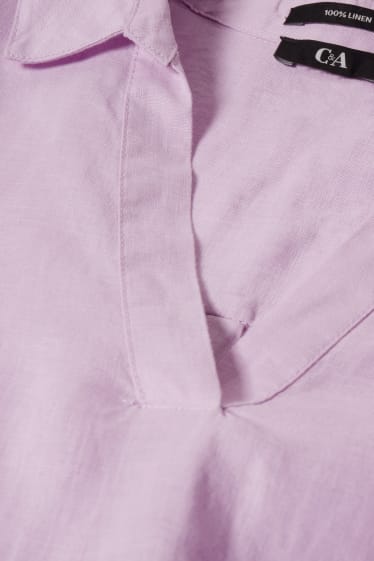 Donna - Vestito di lino - viola chiaro