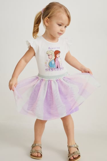 Bambine - Frozen - set - vestito ed elastico - 2 pezzi - bianco crema