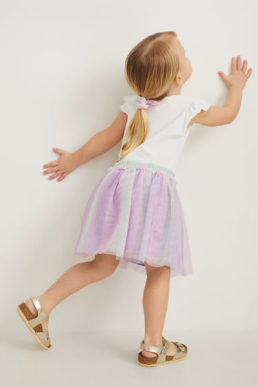 Bambine - Frozen - set - vestito ed elastico - 2 pezzi - bianco crema