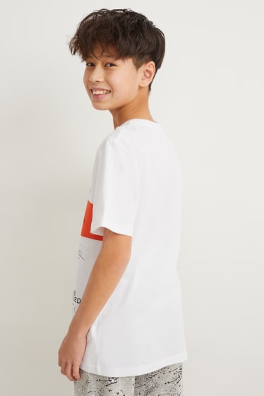 Niños - Pack de 2 - camisetas de manga corta - blanco / azul claro