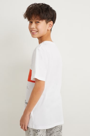 Enfants garçons - Lot de 2 - T-shirts - blanc / bleu clair