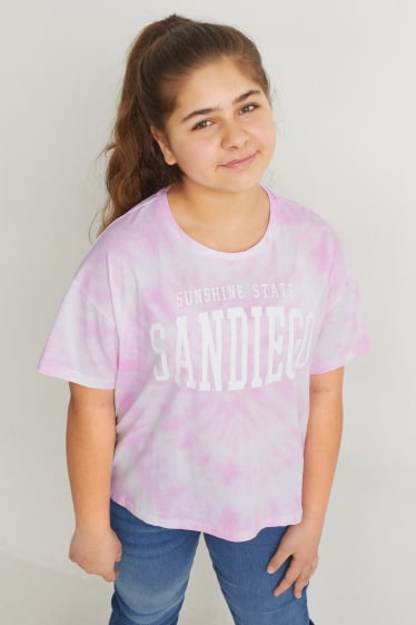 Niños - Talla grande - pack de 2 - camisetas de manga corta - rosa
