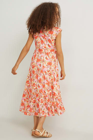 Enfants filles - Robe - à fleurs - coloré