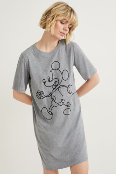 Dames - Bigshirt - Mickey Mouse - grijs-mix