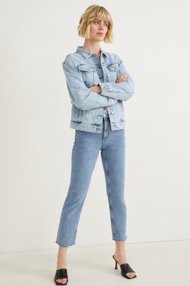 Kobiety - Straight jeans - wysoki stan - LYCRA® - dżins-jasnoniebieski