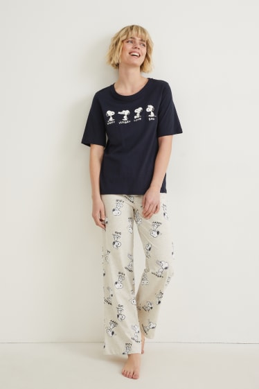 Dona - Pijama - Snoopy - blau fosc