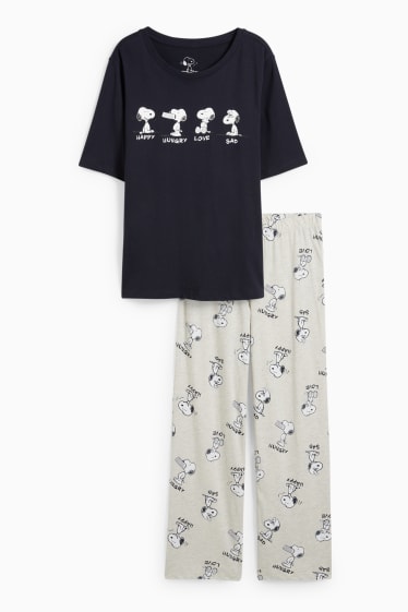 Dona - Pijama - Snoopy - blau fosc