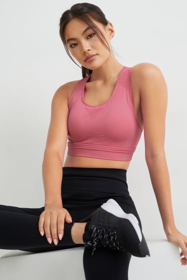 Donna - Confezione da 2 - reggiseno sportivo - imbottito - fucsia