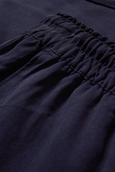Femmes - Pantalon de toile - high waist - regular fit - bleu foncé