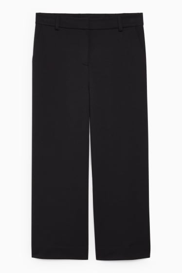 Femei - Pantaloni culotte - talie înaltă - straight fit - negru