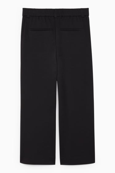 Dámské - Kalhoty culotte - high waist - straight fit - černá