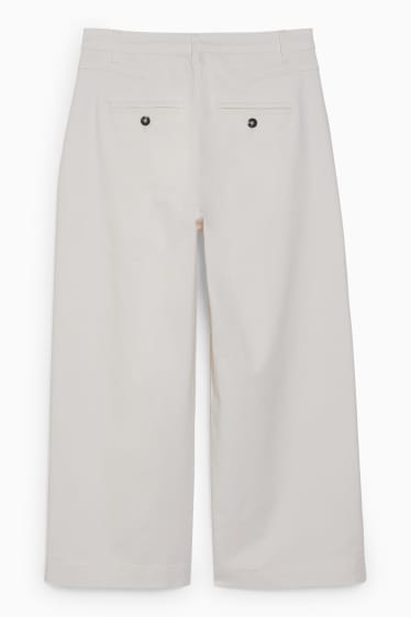 Femmes - Pantalon de toile - high waist - wide leg - blanc crème