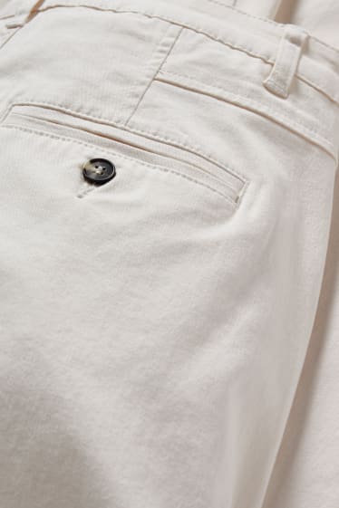 Donna - Pantaloni di stoffa - vita alta - gamba larga - bianco crema
