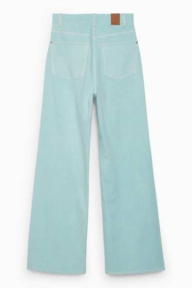 Women - Loose fit jeans - high waist - LYCRA® - mint green