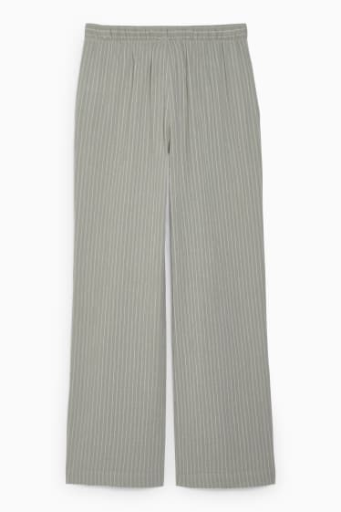 Women - Pyjama bottoms - striped - light green