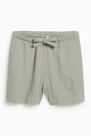 Donna - Shorts pigiama - a righe - verde chiaro