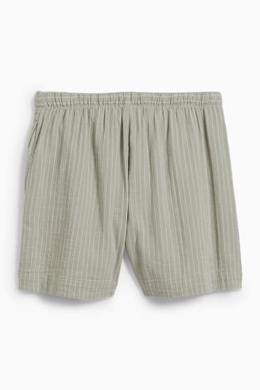Donna - Shorts pigiama - a righe - verde chiaro