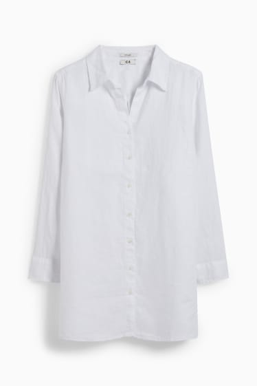 Dames - Linnen blouse - wit