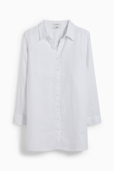 Women - Linen blouse - white