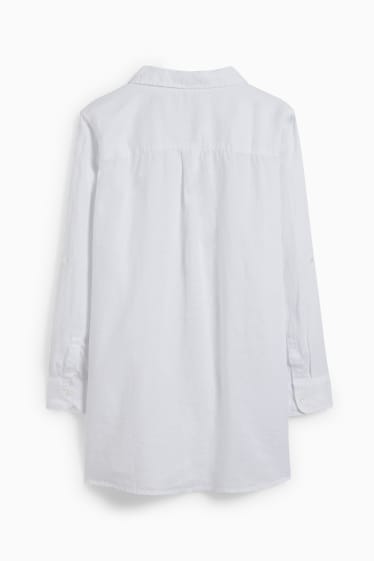 Women - Linen blouse - white