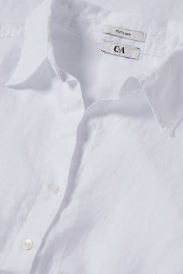 Women - Linen blouse - white