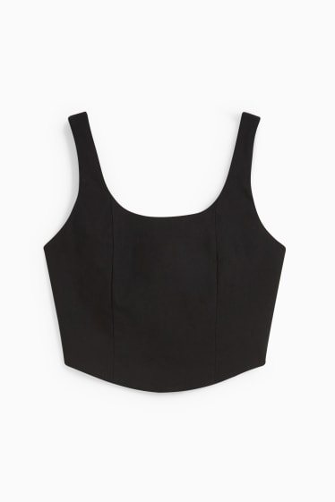 Damen - Crop Top - schwarz