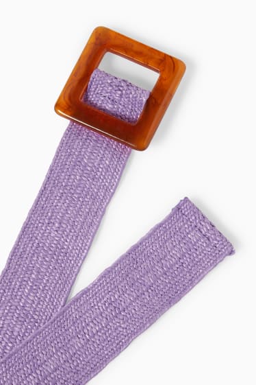 Donna - Cintura di paglia - viola chiaro