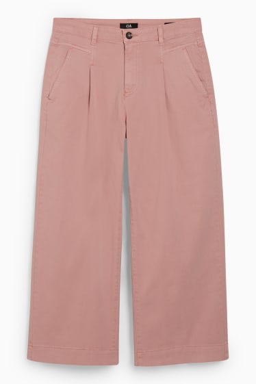 Dames - Culotte - high waist - wide leg - fuchsiarood