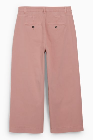 Dámské - Kalhoty culotte - high waist - wide leg - růžová