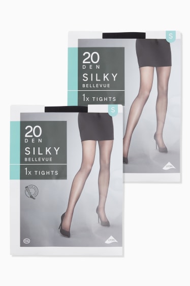 Women - Multipack of 2 - tights - 20 denier - black