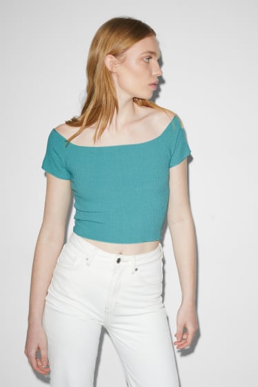 Dona - Samarreta crop - turquesa