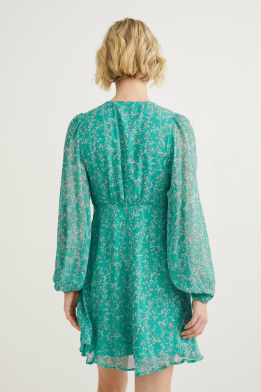 Damen - Chiffon-Kleid - hellgrün