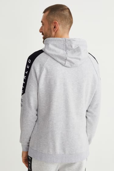 Herren - Sweatjacke mit Kapuze - hellgrau-melange
