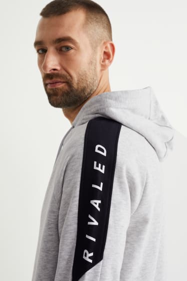 Herren - Sweatjacke mit Kapuze - hellgrau-melange