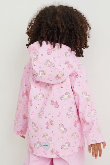 Children - Unicorn - rain jacket with hood - rose