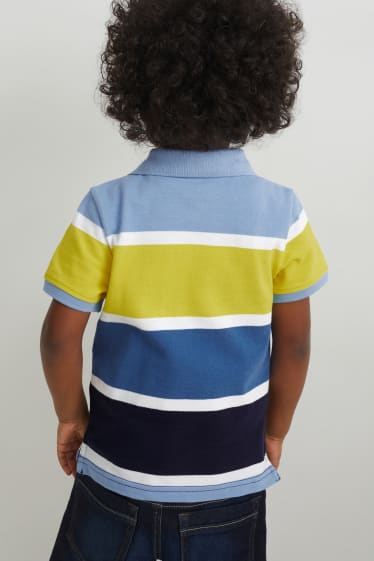 Kinder - Multipack 2er - Poloshirt und Kurzarmshirt - gestreift - blau