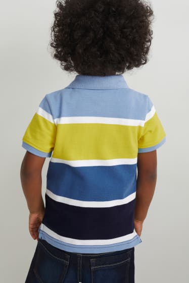 Children - Multipack of 2 - polo shirt and short sleeve T-shirt - striped - blue