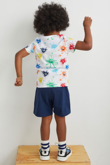 Children - Set - short sleeve T-shirt and shorts - 2 piece - white